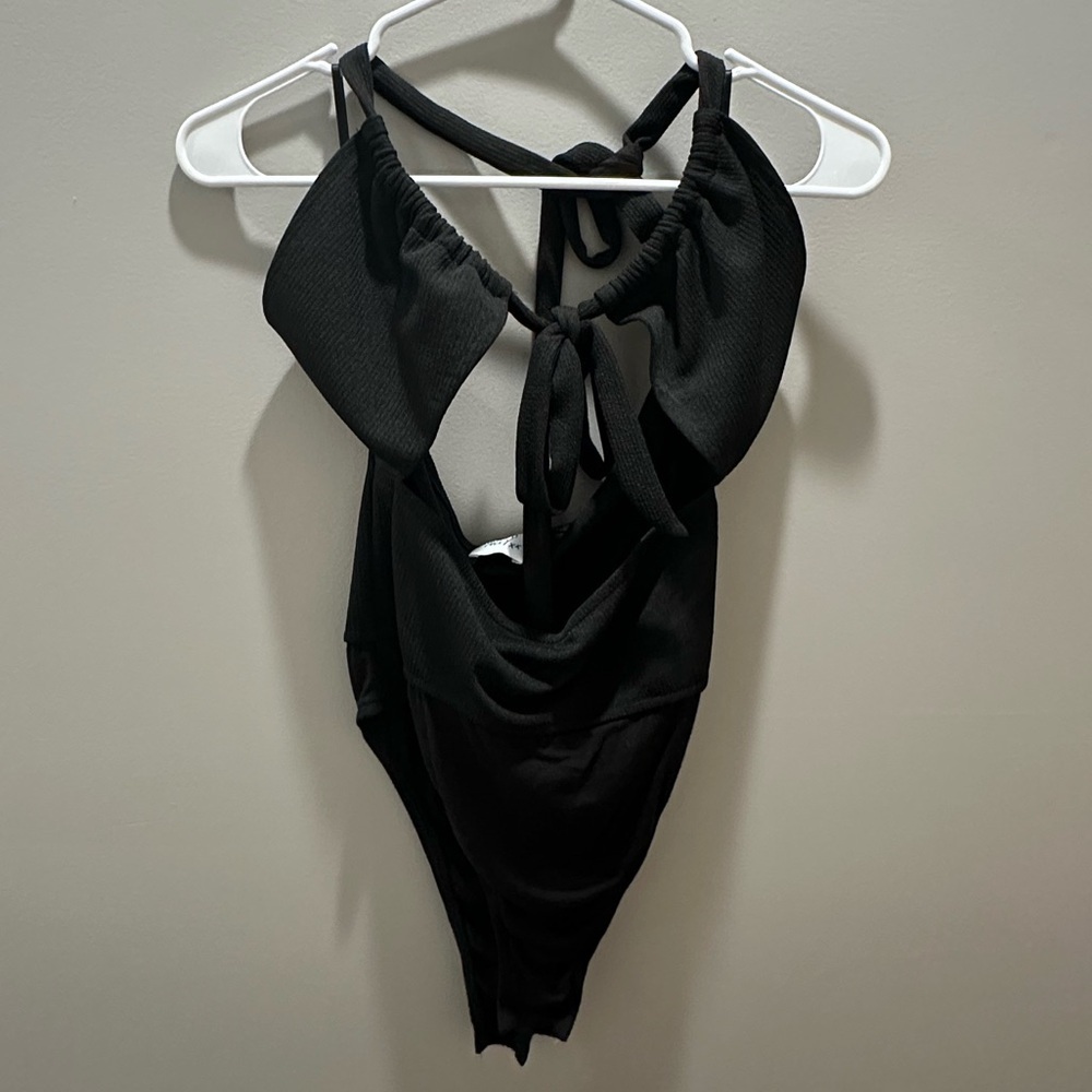 Princess Polly Black Halter Bodysuit